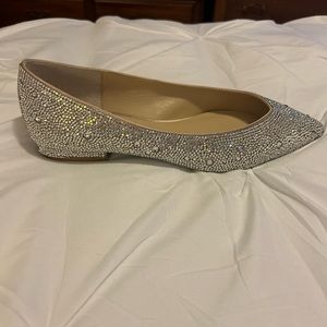 Blue by Betsey Johnson Women's Jude Ballet Flat, Nude Satin, 9